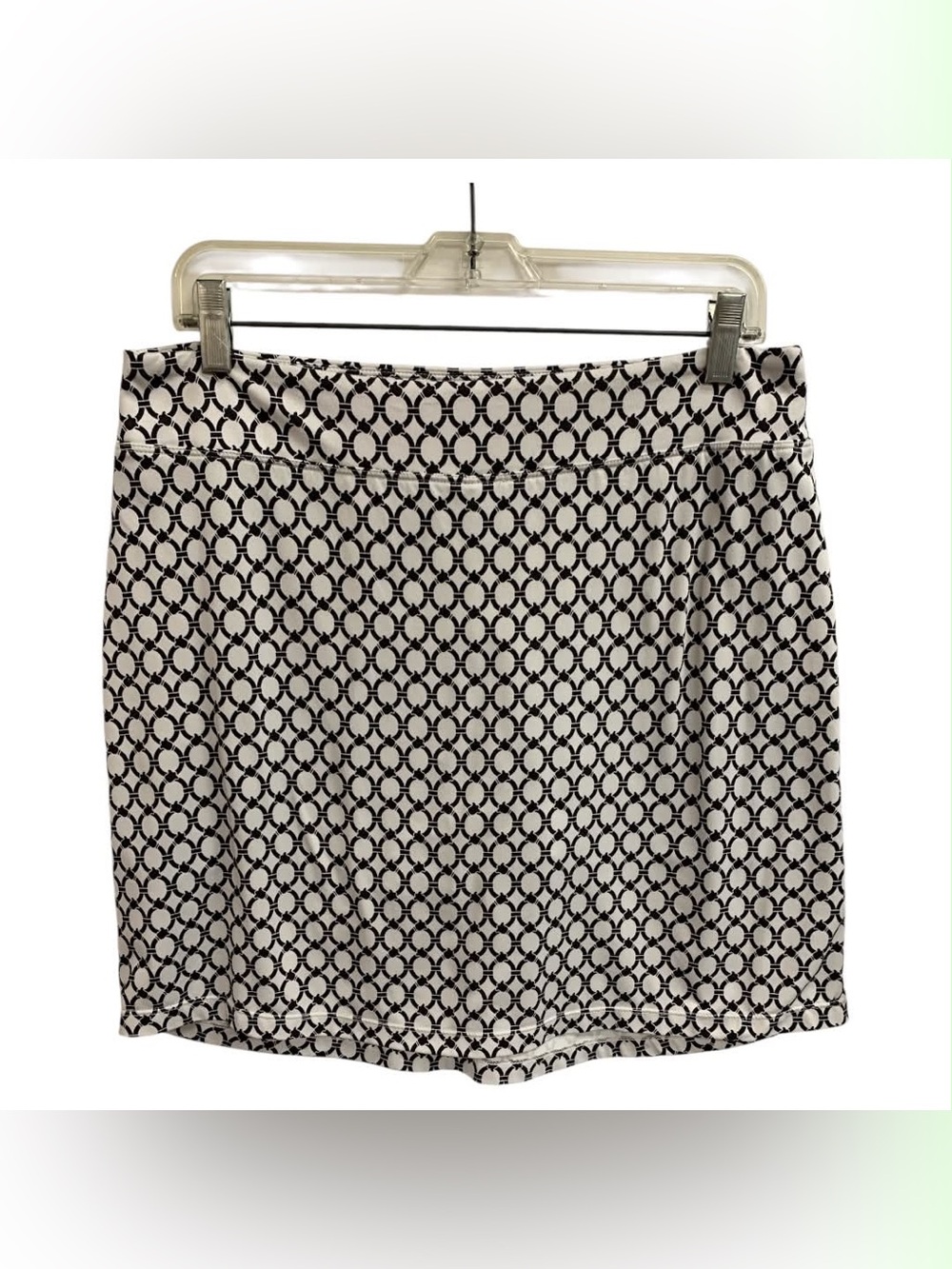 Segments Black and White Geometric Mini Skirt Size M